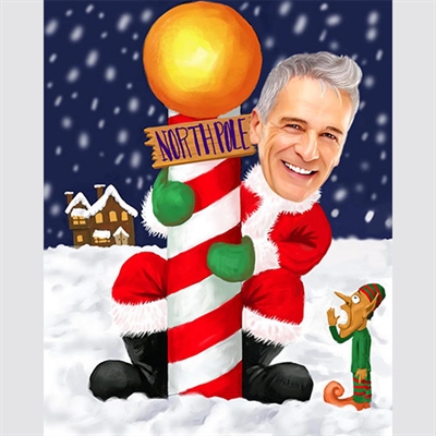 Santa at North Pole Christmas Caricature from Photo,by myDaVinci - myDaVinci